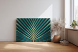 Sinus Art Wandbild 120x80cm Grafisches Palmenblatt mit symmetrischer Form – faszinierender Blickfang