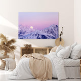 Paul Sinus Wandbild 120x80cm Vollmond hinter Bergen Berggipfel Mond Schnee Gebirge