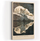 Paul Sinus Wandbild in 40x60cm Wolf am Wasser – realistisches Tiermotiv mit ruhiger Spiegelung in natürlicher Umgebung