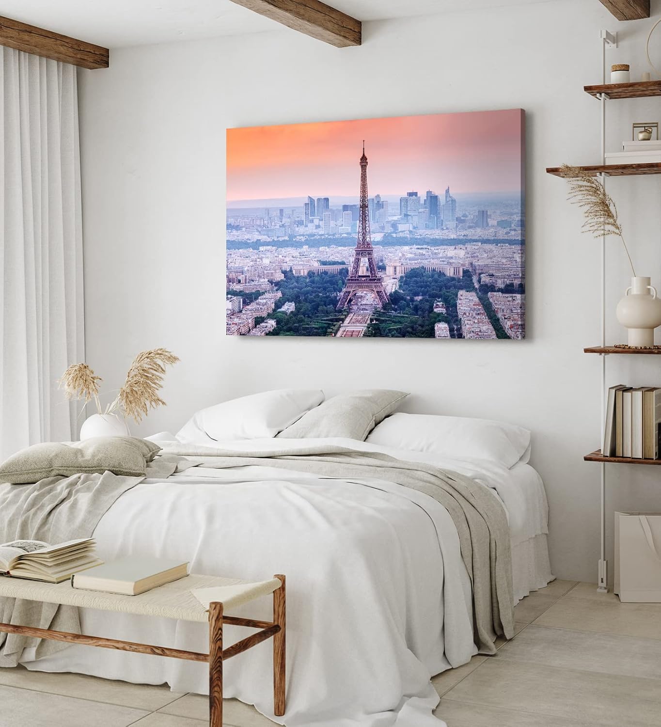 Paul Sinus Wandbild 120x80cm Eiffelturm Paris Großstadt Skyline Frankreich Wolkenkratzer