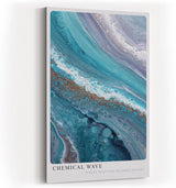 Paul Sinus Wandbild in 40x60cm Chemical Wave Abstrakte Fließstrukturen in Blauund Türkistönen