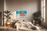 Sinus Art Wandbild 120x80cm Exotisches Flamingo-Motiv sorgt für tropisches Flair und Sommerstimmung im Raum