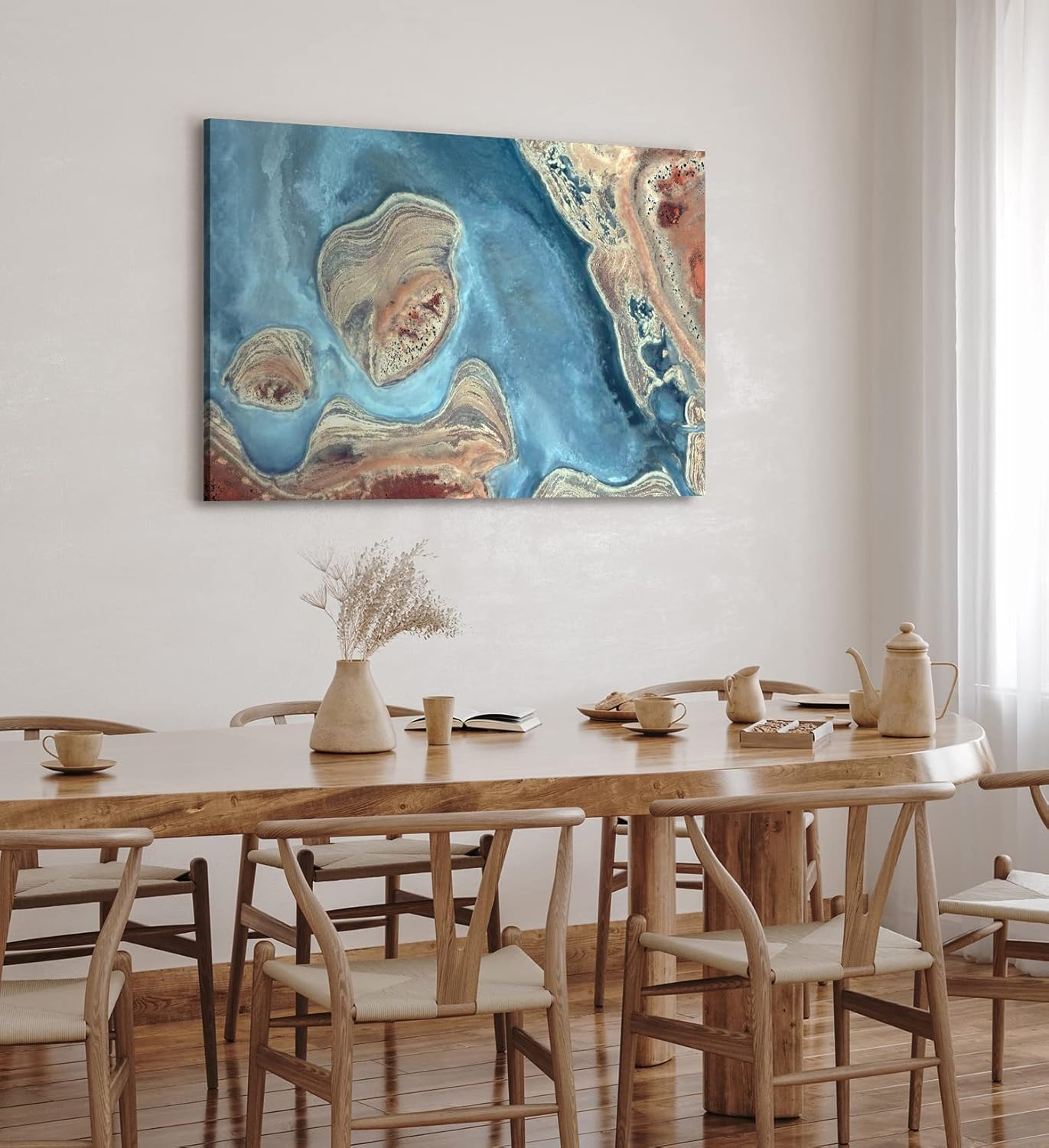 Paul Sinus Wandbild 120x80cm Luftaufnahme Fluss Vogelperspektive Kunstvoll Satellitenfotografie