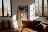 Paul Sinus Wandbild in 40x60cm The Eye of Creation – künstlerisches Augenporträt mit farbintensiver Malstruktur für kreative Raumgestaltung