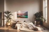 Sinus Art Wandbild 120x80cm Faszinierende Felslandschaft mit türkisfarbenem Wasser und warmem Lichtspiel