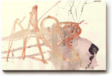 Sinus Art Wandbild 120x80cm Abstrakte Formen in sanftem Rot, Beige und Grau mit skizzenhaften Linien