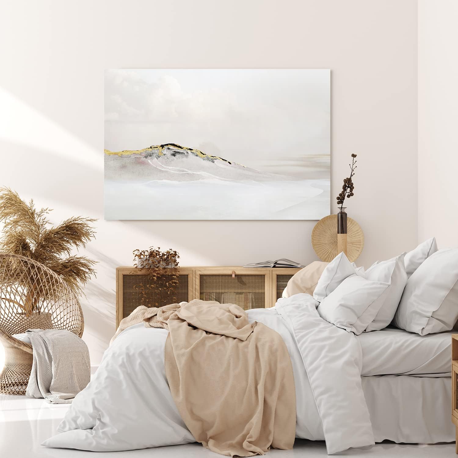 Wandbild 120x80cm Minimale Landschaft Abstrakte Kunst Berg Hügel