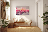 Sinus Art Wandbild 120x80cm Anmutige Nahaufnahme einer rosa Gerbera mit weichen Lichtverläufen