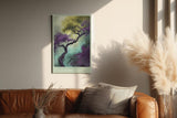 Paul Sinus Wandbild in 40x60cm The Ascending Tree – Künstlerische Darstellung eines aufstrebenden Baumes in leuchtenden Farbverläufen
