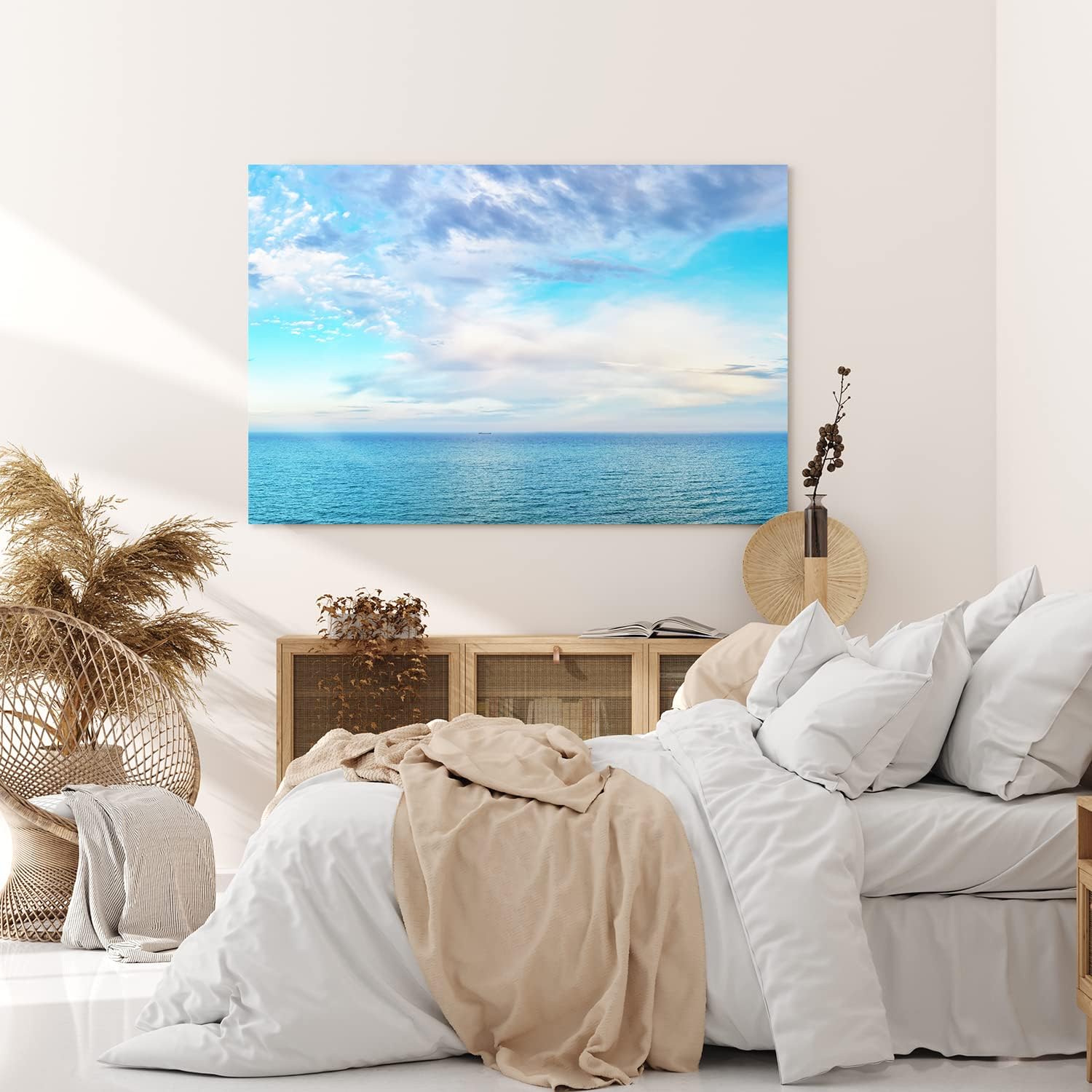 Paul Sinus Wandbild 120x80cm Horizont Meer Himmel Blau Ozean Wolken