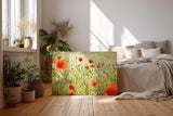 Sinus Art Wandbild 120x80cm Rote Mohnblumen im weichen Gegenlicht – luftig, lebendig und romantisch
