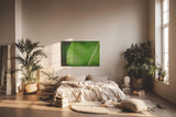 Sinus Art Wandbild 120x80cm Frisches grünes Blatt mit Wassertropfen – Symbol für Reinheit und Natur