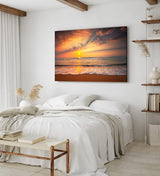 Paul Sinus Wandbild 120x80cm Sonnenuntergang über den Meer Strand Himmel