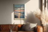Paul Sinus Wandbild in 40x60cm Sonnenuntergang am Meer mit sanften Wellen und reflektierendem Licht auf dem Wasser