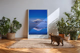 Paul Sinus Kunstdruck 40x60cm Mount Fuji mit Spiegelung im See und blauem Himmel
