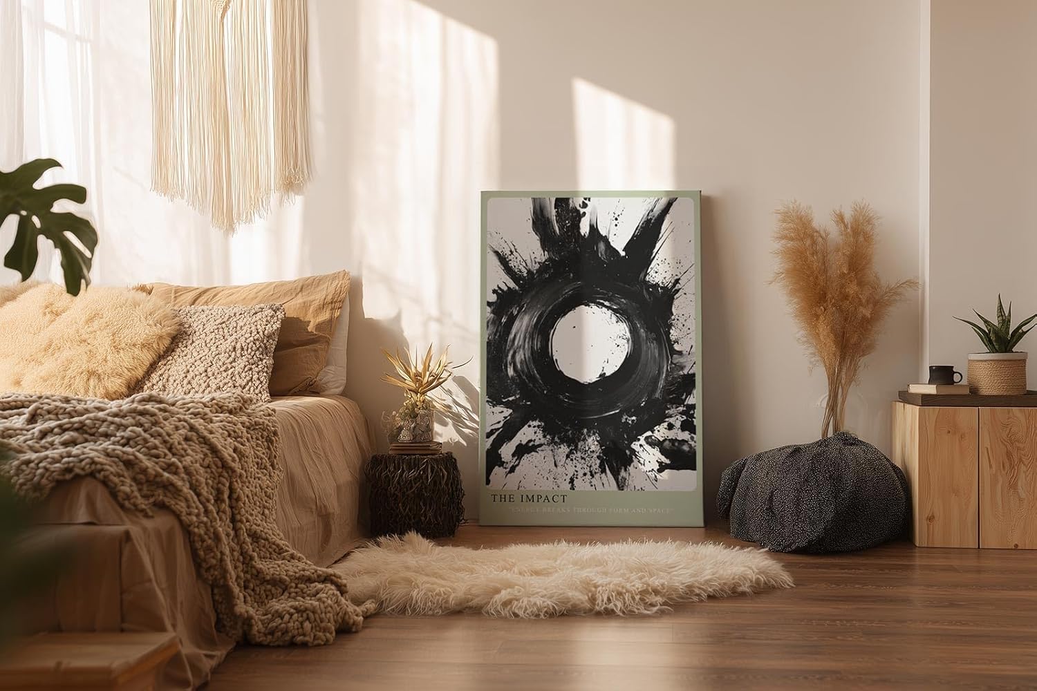 Paul Sinus Wandbild in 40x60cm The Impact – Ausdrucksstarke monochrome Kunst mit dynamischem Kreismotiv