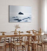 Paul Sinus Wandbild 120x80cm Meer Nebel Felsen Weiß Fotokunst Horizont Harmonisch