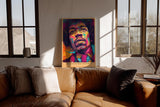 Paul Sinus Wandbild in 40x60cm Jimi's Electric Universe Buntes Musikerportrait mit intensiven Farbverläufen