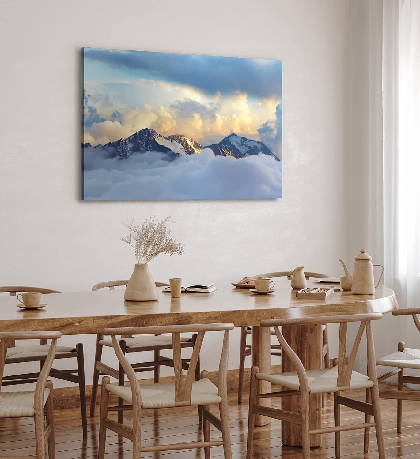Paul Sinus Wandbild 120x80cm Himalaya Gebirge Schneegipfel über den Wolken