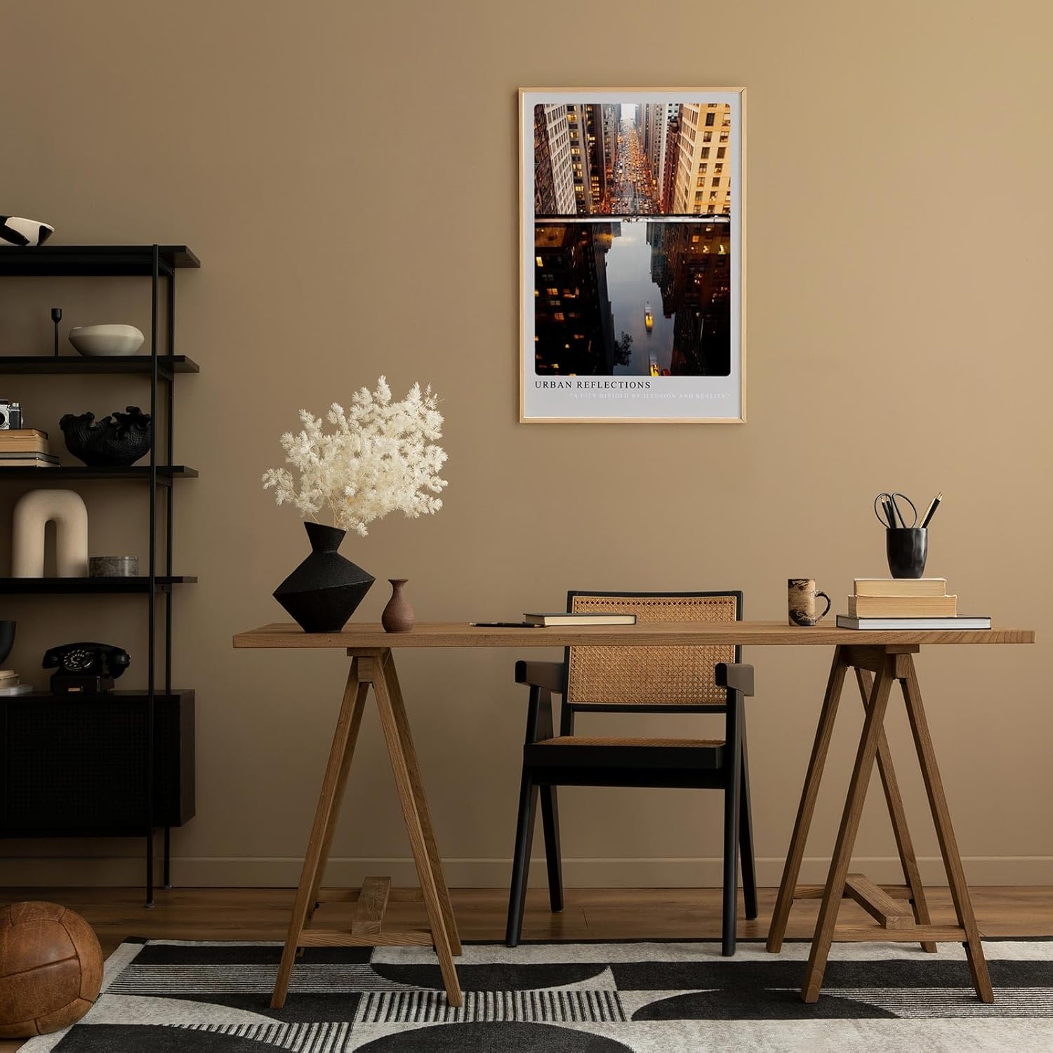 Paul Sinus Leinwandbild 80x120cm Urban Reflections Leinwandbild faszinierende Stadtansicht mit Spiegelung in moderner Architektur