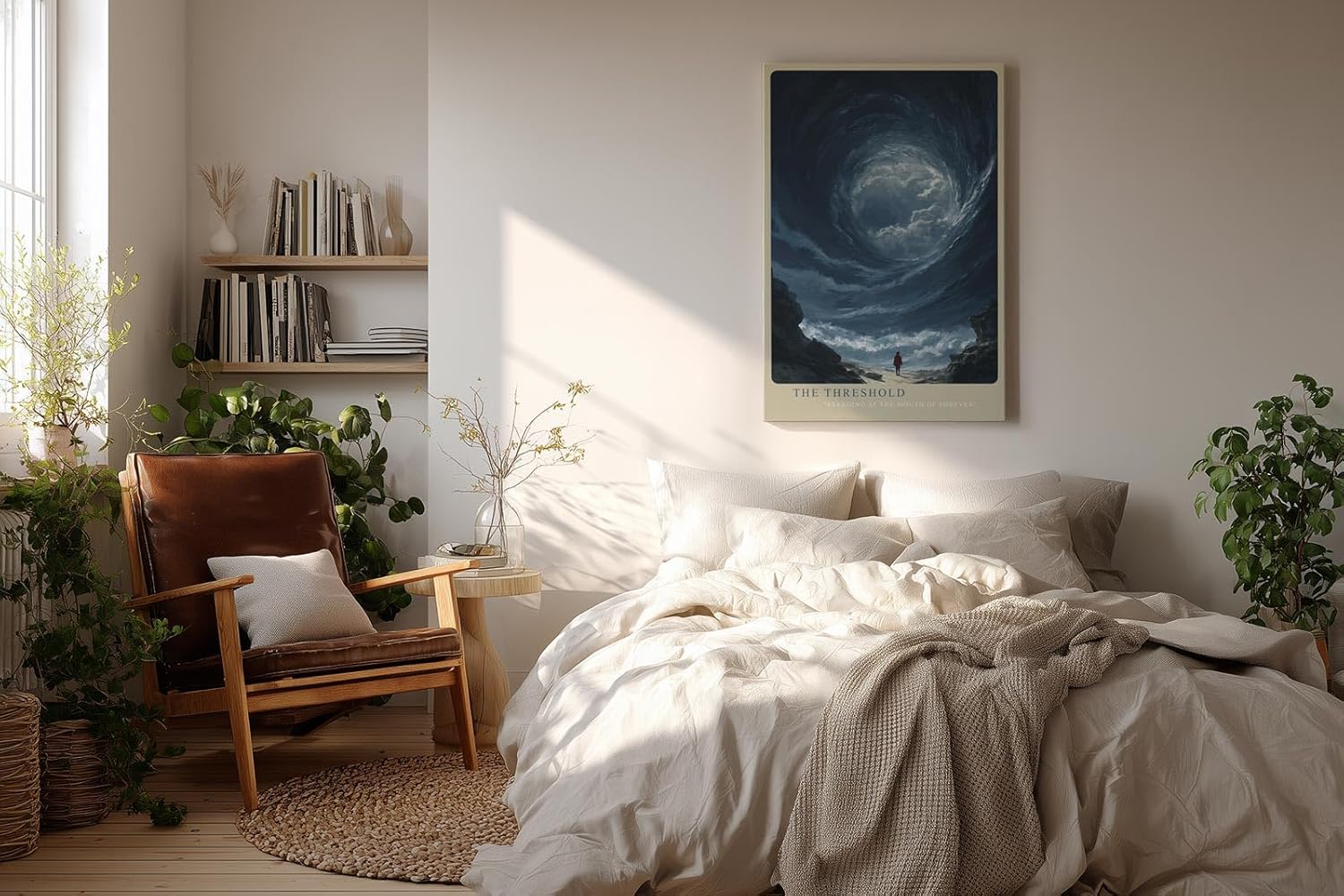 Paul Sinus Wandbild in 40x60cm The Threshold mit imposantem Wolkentunnel und einsamer Figur für faszinierende Wandgestaltung