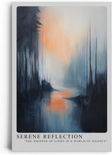 Paul Sinus Leinwandbild 40x60cm Spiegel der Stille – Mystische Waldlandschaft mit nebelverhangenem Wasser und sanfter Lichtspiegelung