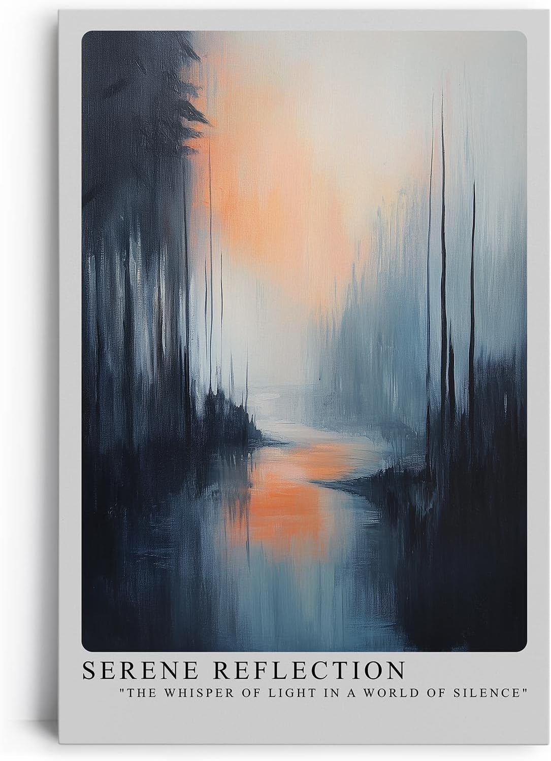 Paul Sinus Leinwandbild 40x60cm Spiegel der Stille – Mystische Waldlandschaft mit nebelverhangenem Wasser und sanfter Lichtspiegelung
