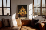 Paul Sinus Wandbild in 40x60cm The Golden Alignment Abstrakte Geometrie in Gold und Braun mit harmonischer Symmetrie und meditativer Tiefe