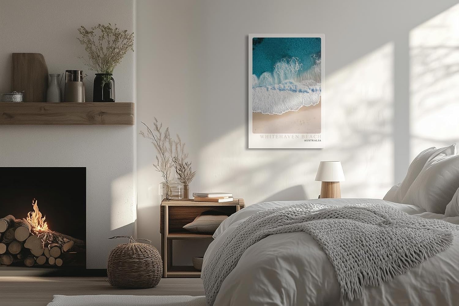 Paul Sinus Leinwandbild 80x120cm Leinwandbild Whitehaven Beach tropische Küste türkisblaues Meer traumhafte Natur paradiesische Ästhetik maritime Kunst