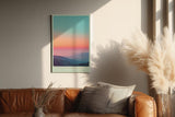 Paul Sinus Wandbild in 40x60cm The Sleeping Landscape mit pastellfarbenem Sonnenuntergang über sanften Hügeln für beruhigende Wandgestaltung