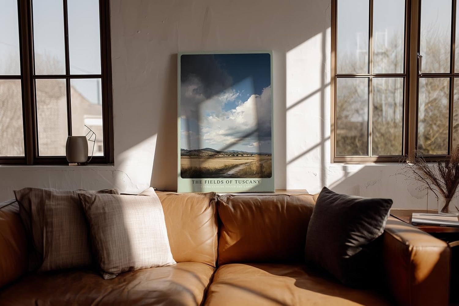 Paul Sinus Wandbild in 40x60cm toskanische Felder unter imposantem Himmel – mediterranes Landschaftsmotiv für warme Wohnakzente