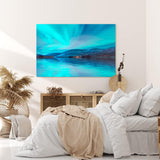 Paul Sinus Wandbild 120x80cm Polarlichter Norwegen Nachthimmel See Berge
