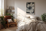 Paul Sinus Wandbild in 40x60cm The Bloom of Contrast – Abstraktes Blumenmotiv in Schwarz und Weiß mit intensiver Ausdruckskraft