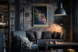 Paul Sinus Wandbild in 40x60cm The Dance of Light – abstrakte Lichtkomposition in fließenden Regenbogenfarben für kreative und moderne Raumgestaltung
