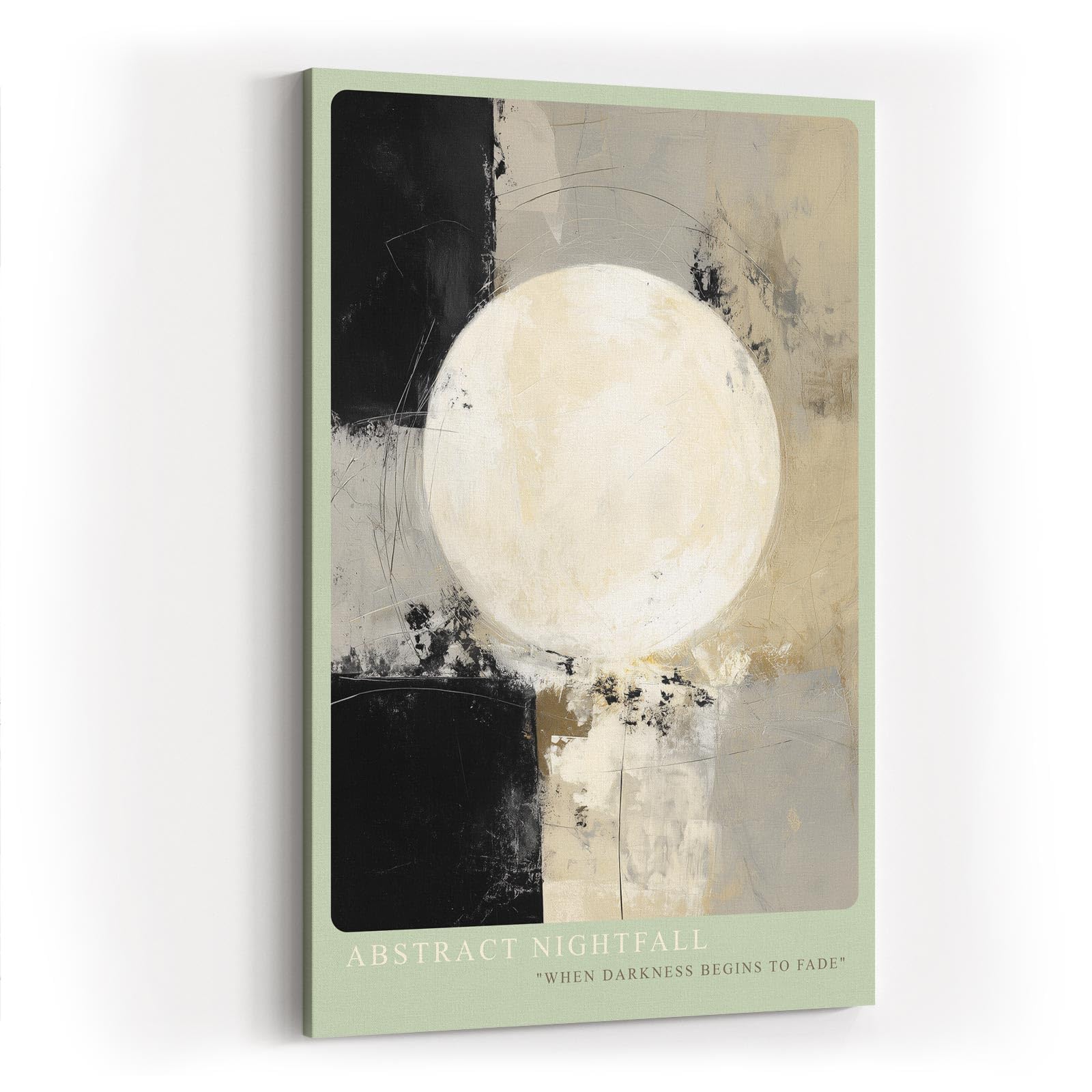 Paul Sinus Wandbild in 40x60cm Abstract Nightfall – Harmonische abstrakte Komposition mit großem Lichtkreis und sanften Farbverläufen
