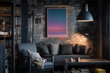 Paul Sinus Wandbild in 40x60cm Pink Horizon mit farbintensivem Sonnenaufgangshimmel in Pinkund Blautönen für moderne Wandgestaltung