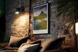 Paul Sinus Kunstdruck 40x60cm Kirkjufell – Magischer Berg im Licht Islands mit Flusslauf im Vordergrund