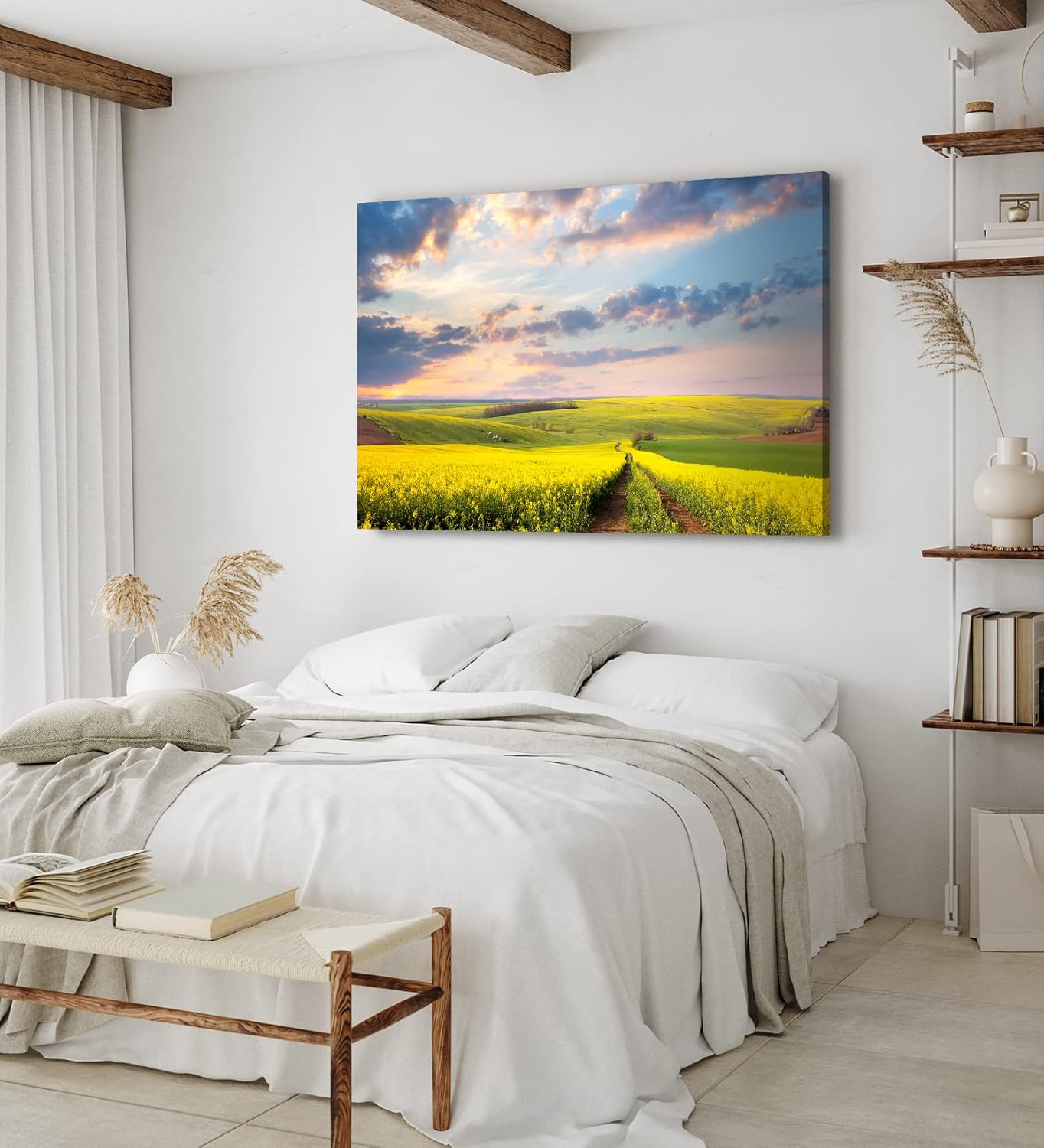 Paul Sinus Wandbild 120x80cm Landschaft Felder Himmel Natur Gelb Horizont