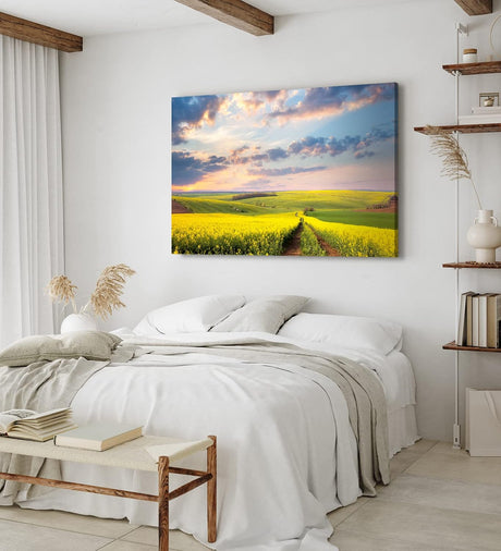 Paul Sinus Wandbild 120x80cm Landschaft Felder Himmel Natur Gelb Horizont