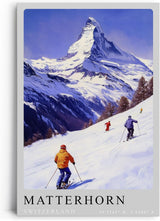 Paul Sinus Leinwandbild 60x90cm Matterhorn – Alpen, Ski, Wintersport, Schnee, Berge, Natur, Skifahren, Schweiz, Hochgebirge, Panorama, Abenteuer