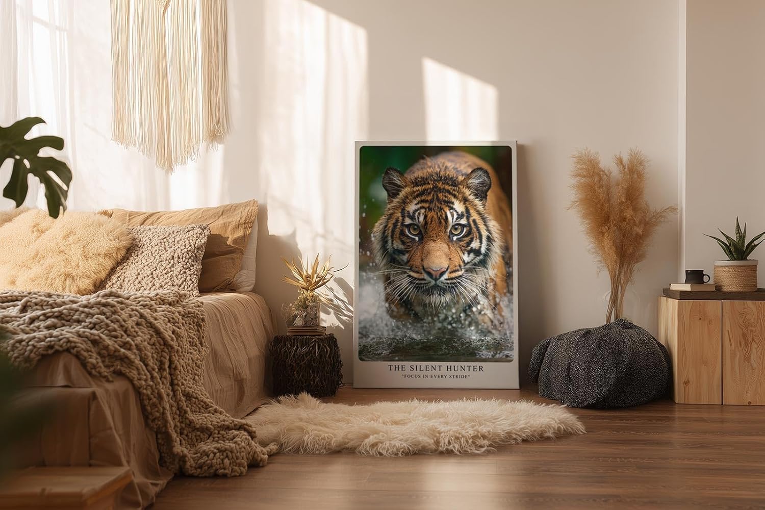 Paul Sinus Wandbild in 40x60cm The Silent Hunter – Faszinierendes Tigerporträt im Wasser in hoher Farbbrillanz