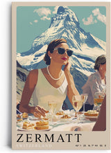 Paul Sinus Leinwandbild 40x60cm Leinwandbild Zermatt Alpen Luxus Eleganz Retro Stil stilvolle Kunst Berglandschaft exklusiver Lifestyle zeitlose Ästhetik