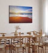 Paul Sinus Wandbild 120x80cm Strand Meer Horizont Sonnenuntergang Himmel Sonne