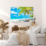 Paul Sinus Wandbild 120x80cm Karibik Traumstrand Sand Meer Palmen Sonnenschein