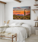 Paul Sinus Wandbild 120x80cm Mexikanische Landschaft Kaktus roter Himmel Sonnenuntergang