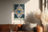 Paul Sinus Wandbild in 40x60cm Eye of Order Geometrische Komposition mit zentralem blauen Auge