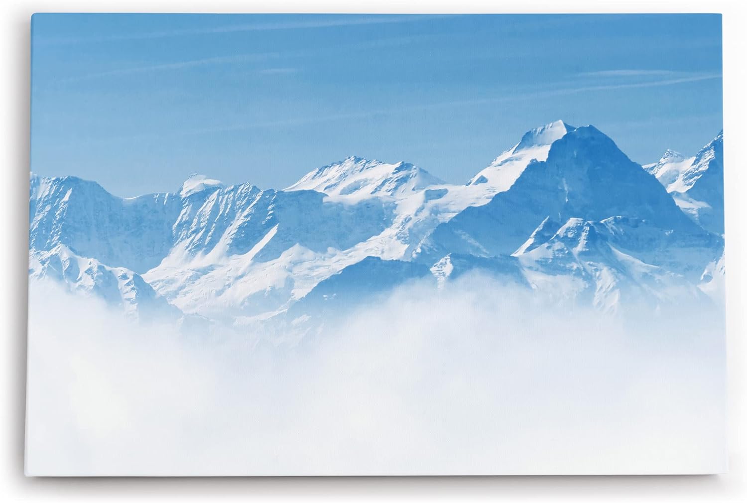 Paul Sinus Wandbild 120x80cm Berge Schneegipfel Alpen Blau Weiß Natur