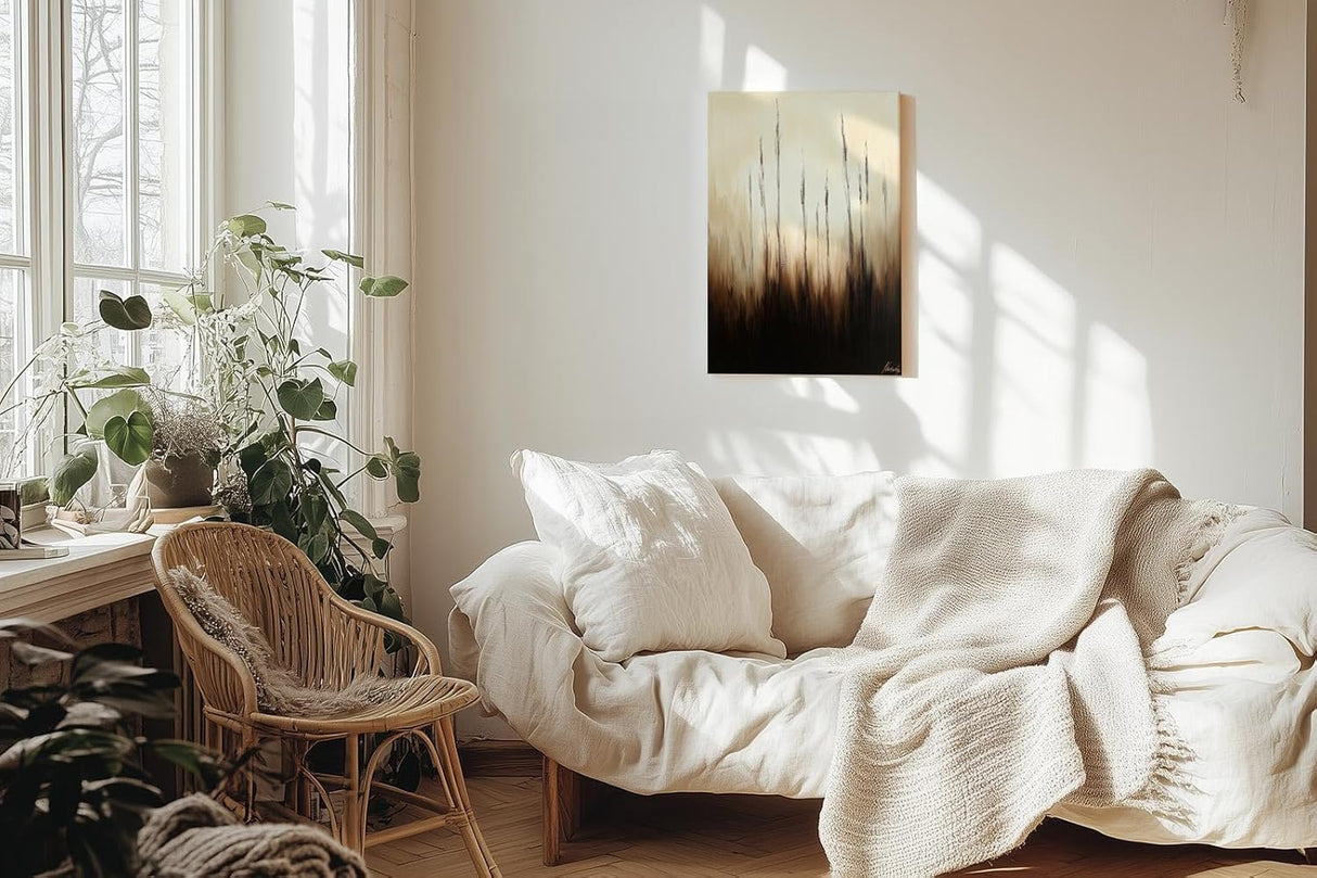Paul Sinus 60x90cm Wandbild Gräser im Licht – Zeitlose Naturästhetik mit stilisierter Blume
