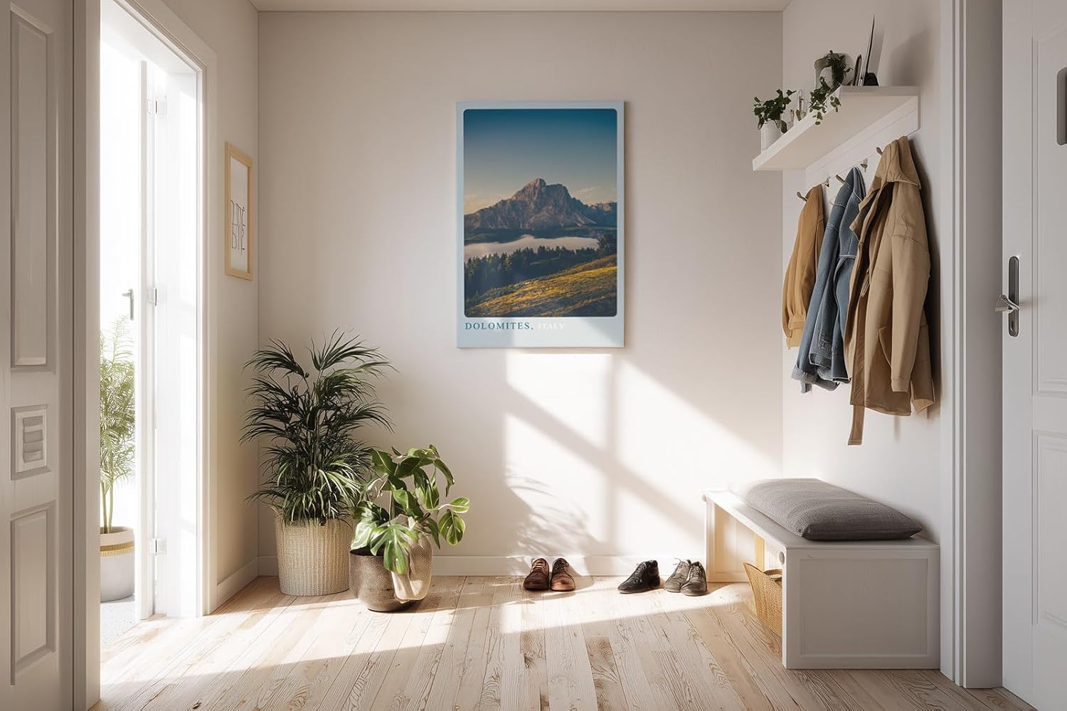 Paul Sinus Kunstdruck 40x60cm Dolomiten Italien mit Berglandschaft im Abendlicht und Weitblick