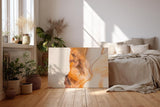 Sinus Art Wandbild 120x80cm Fließende Formen und warme Orangetöne auf hellem Grund mit künstlerischem Ausdruck